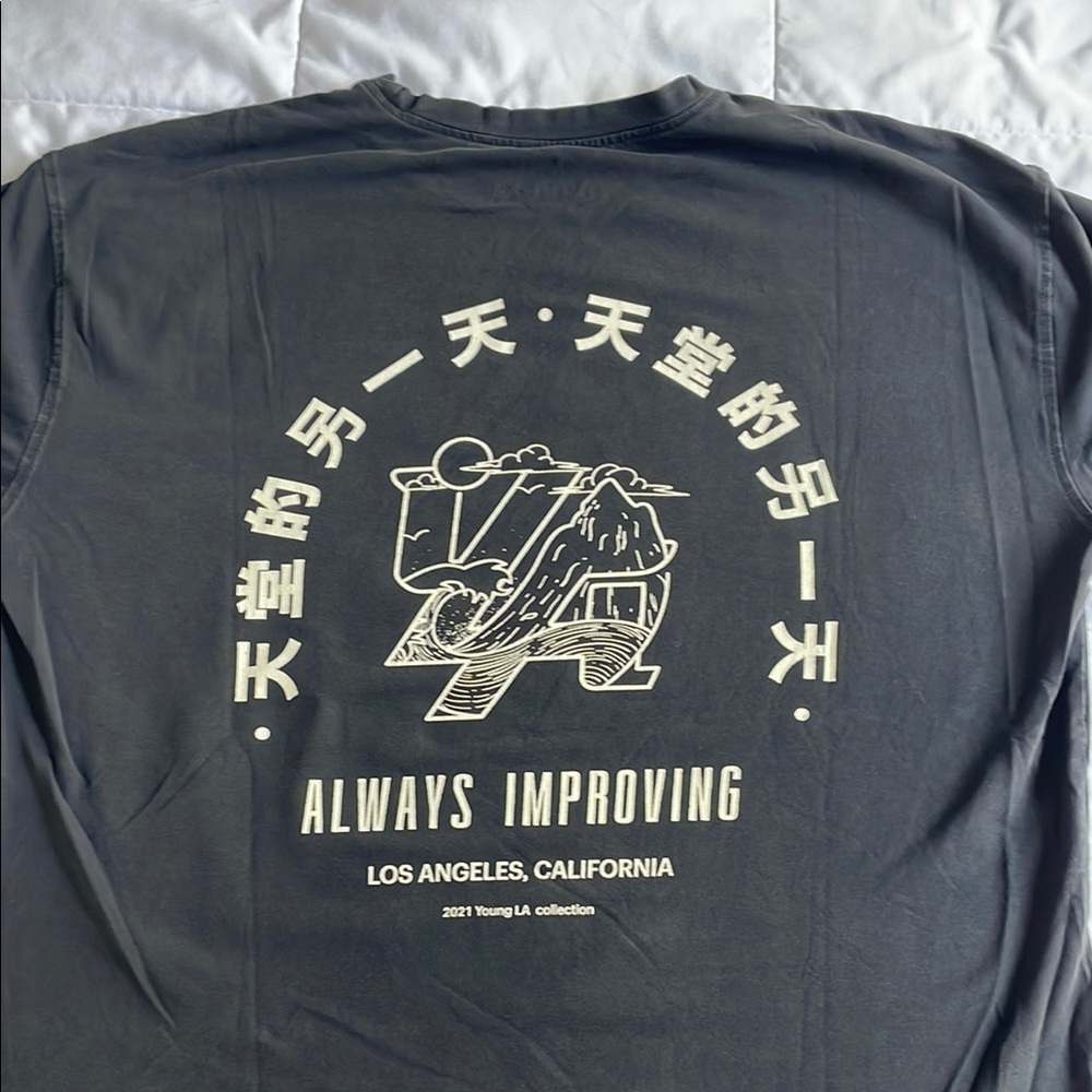 YoungLA Gray Long Sleeve Tee with Urban Graphic